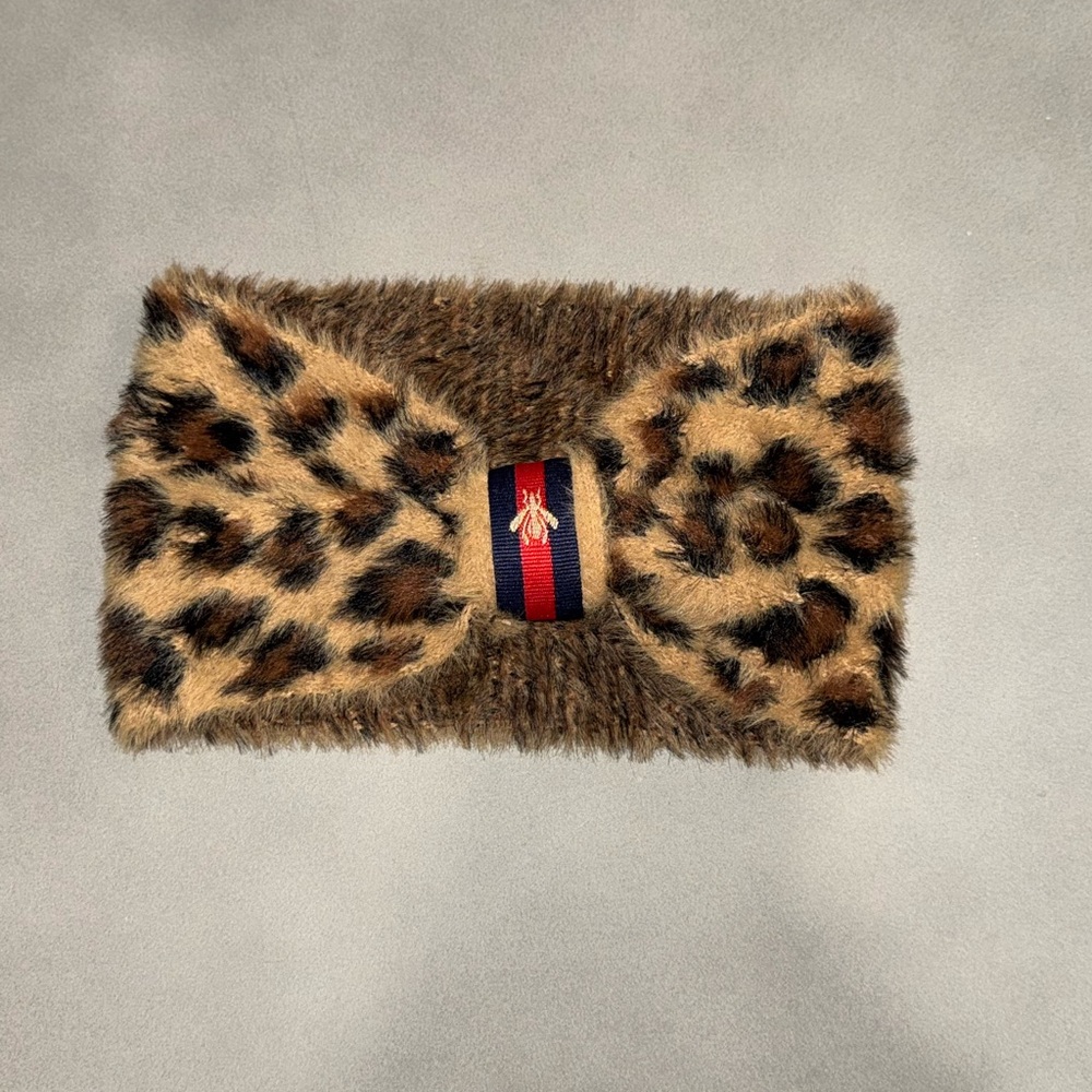 Leopard Print Faux Fur Headband Ear warmers